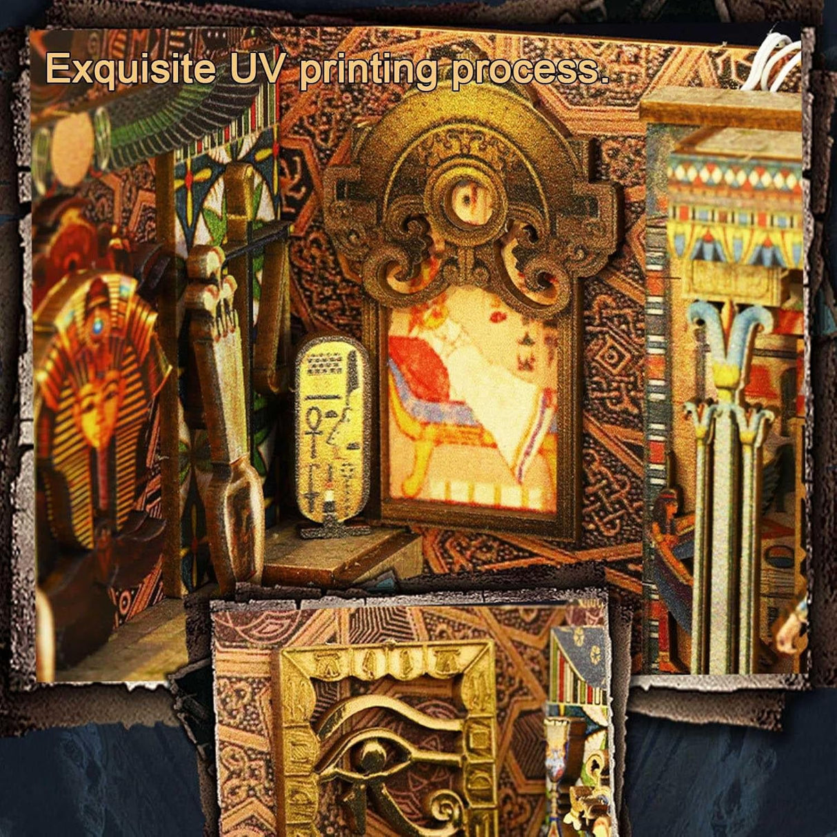 Book Nook 3D – Égypte antique – En bois avec éclairage LED – Univers RcLoisirs