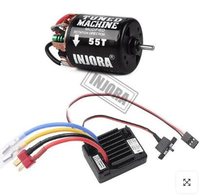 CRAW18191ESC_55T – ESC étanche + moteur brossé 55T Injora pour crawler 1/10 – Univers RcLoisirs