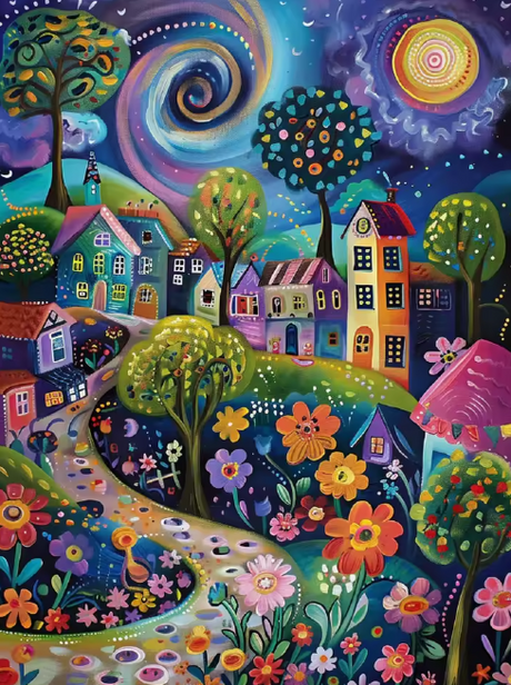 Village sous la nuit – Casse-tête – 1000 pièces