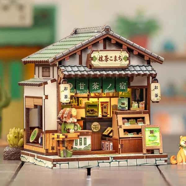 CWGA116 Kyoto Matcha Cottage, maison miniature DIY de 128 pieces inspiree d'une boutique japonaise de matcha avec eclairage DEL et decor double face.