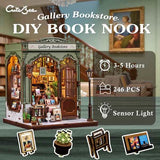 Librairie Gallery – Book Nook 3D en bois avec LED – Haute gamme