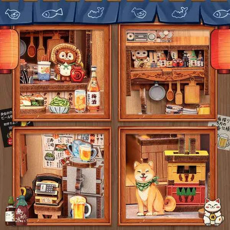 Choshi no Shitamachi – Book Nook 3D en bois avec LED – Haute gamme