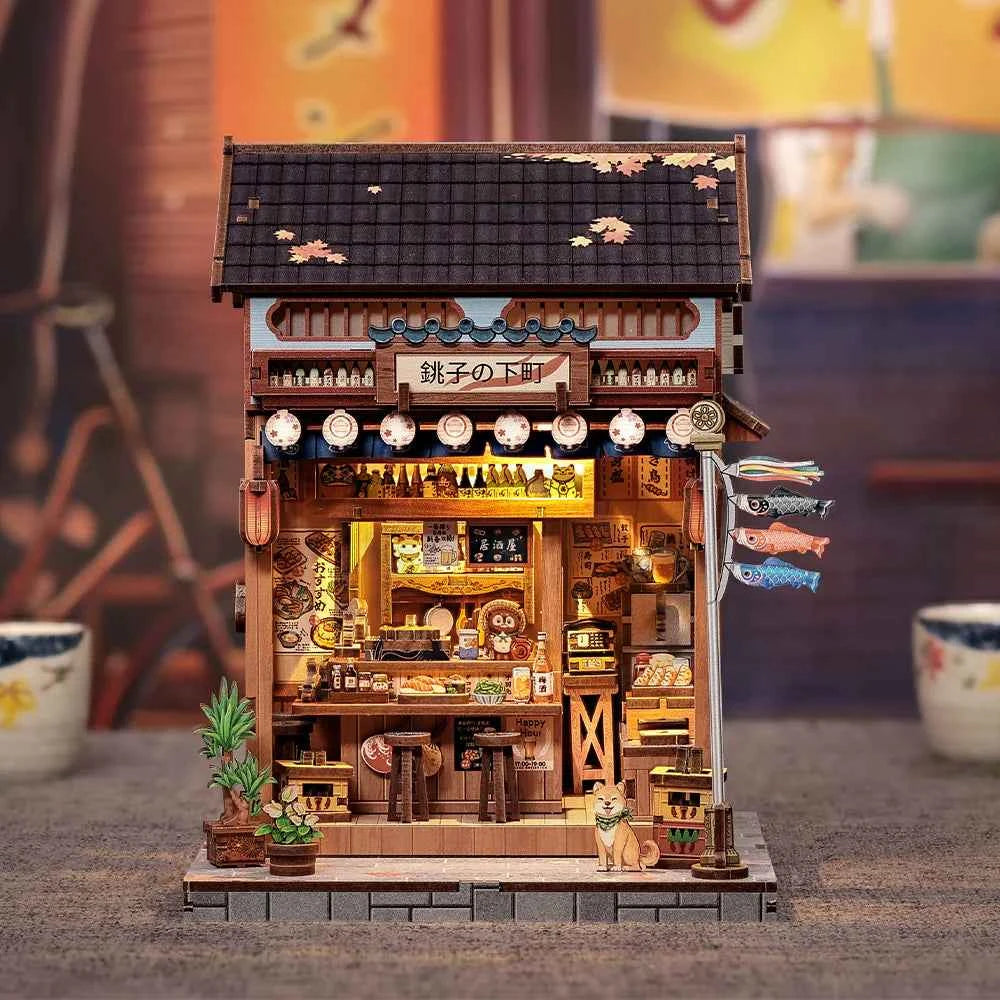 Choshi no Shitamachi – Book Nook 3D en bois avec LED – Haute gamme