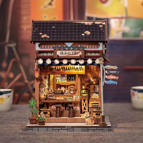 Choshi no Shitamachi – Book Nook 3D en bois avec LED – Haute gamme