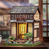 CWGC219 Kirishima Cha-an, maison miniature DIY de 145 pieces inspiree d'une rue japonaise traditionnelle avec eclairage tactile et porte anti-poussiere.