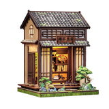 CWGC219 Kirishima Cha-an, maison miniature DIY de 145 pieces inspiree d'une rue japonaise traditionnelle avec eclairage tactile et porte anti-poussiere.