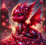 Dragons – (ensemble de 4) 20x20cm – Diamants Ronds