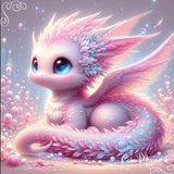 Dragons – (ensemble de 4) 20x20cm – Diamants Ronds
