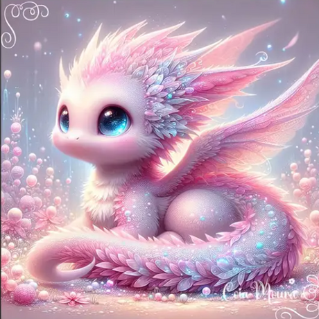 Dragons – (ensemble de 4) 20x20cm – Diamants Ronds