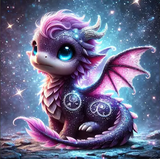 Dragons – (ensemble de 4) 20x20cm – Diamants Ronds
