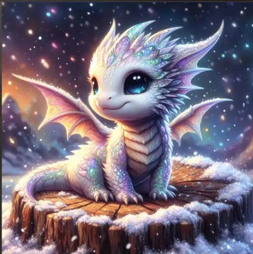 Dragons – (ensemble de 4) 20x20cm – Diamants Ronds
