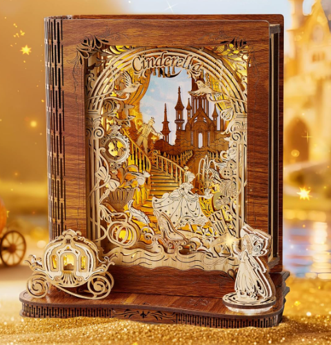 Cendrillon - Veilleuse en relief 3D – Book Nook – Miniature à assembler - Univers RcLoisirs