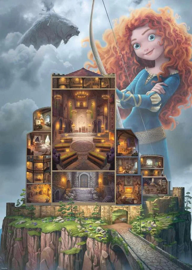 Chassez le vent, touchez le ciel et devenez brave dans notre puzzle de la série des châteaux de Disney : Mérida!
