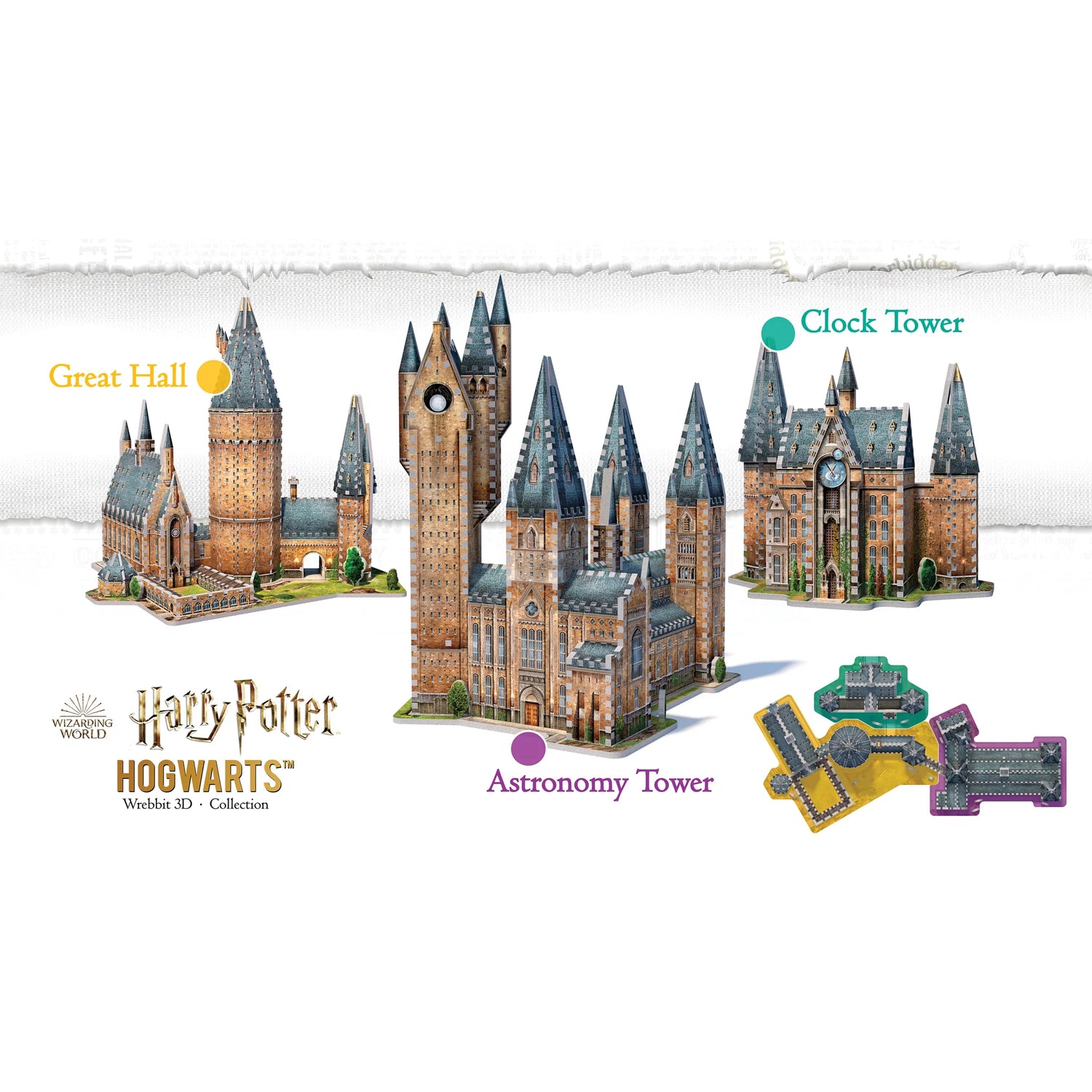 Chateau Poudlard - Harry Potter - Tour de l'Horloge – Wrebbit 3D – Casse-tete – Univers RcLoisirs