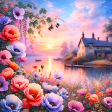PRÉ-COMMANDE / Peinture diamant 5D - Haute Gamme - Cottage au soleil - Univers RcLoisirs