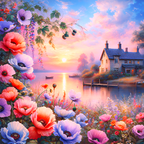 PRÉ-COMMANDE / Peinture diamant 5D - Haute Gamme - Cottage au soleil - Univers RcLoisirs