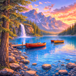 PRÉ-COMMANDE / Peinture diamant 5D - Haute Gamme - Crépuscule sur les Rocheuses - Univers RcLoisirs