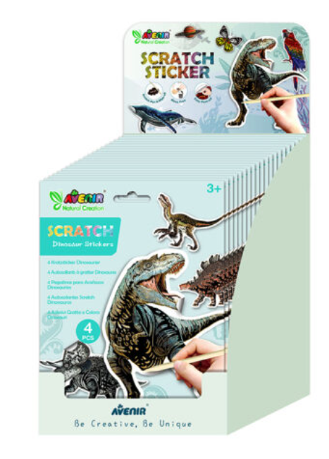 Autocollant à gratter Dino