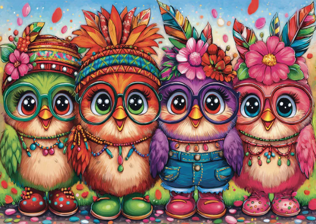 Delfy - Four Funky Chicks - Casse-tête - 1000 pièces - Univers RcLoisirs