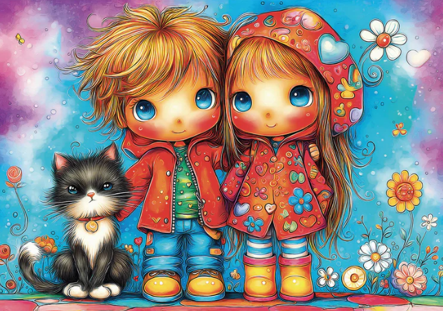 Delfy - Joyful Childhood Trio - Casse-tête - 1000 pièces - Univers RcLoisirs