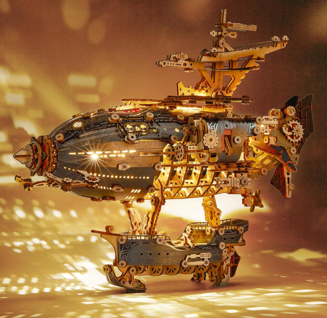 Dirigeable fantastique Steampunk – Book Nook – Miniature à assembler - Univers RcLoisirs