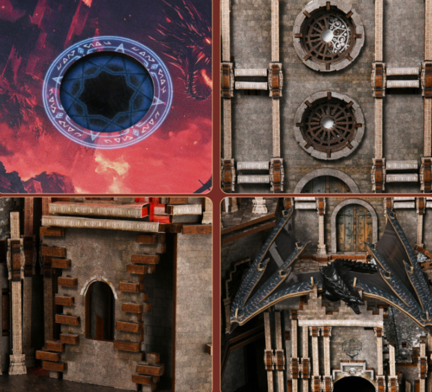 Ember Castle – Book Nook 3D en bois – LED – Haute gamme – Univers RcLoisirs