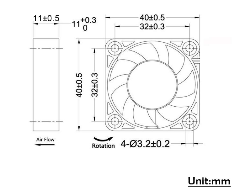 Ventilateur brushless GDSTIME GDA4010 40×40×10 mm 5V, 5500 tr/min, 26 dB. Refroidissement ESC, moteurs RC. Univers RcLoisirs.