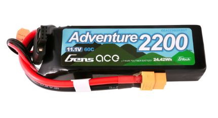 GEA223S60X6GT, Gens Ace, LiPo 3S, 2200 mAh, 60C, XT60, G-Tech, univers RcLoisirs