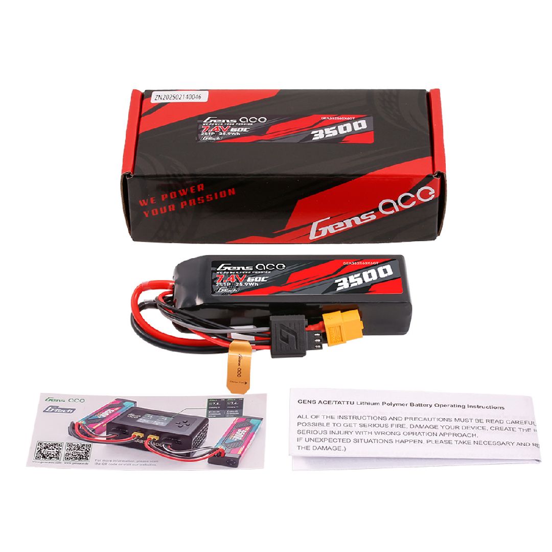 Gens Ace G-Tech 3500 mAh 2S 60C LiPo batterie XT60