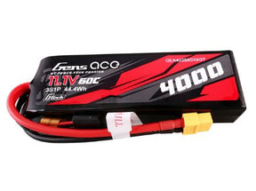 GEA403S60X6GT batterie Gens Ace G-Tech Smart LiPo 3S 11.1 V 4000 mAh 60C avec connecteur XT60 pour voitures, camions et modèles RC compatibles.