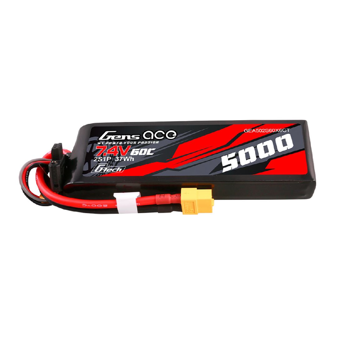 Gens Ace G-Tech 5000 mAh 2S 60C Short-Size LiPo – XT60 – Univers RcLoisirs