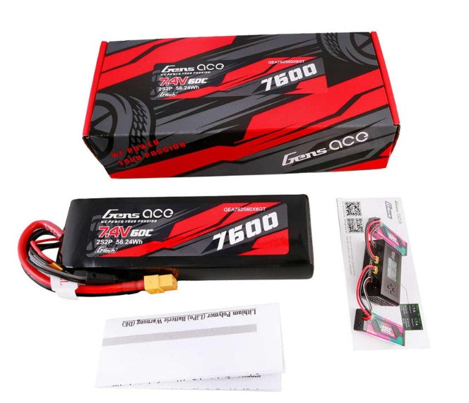 GEA762S60X6GT – 7.4V 7600mAh 2S 60C G-Tech Smart LiPo Battery (XT60)