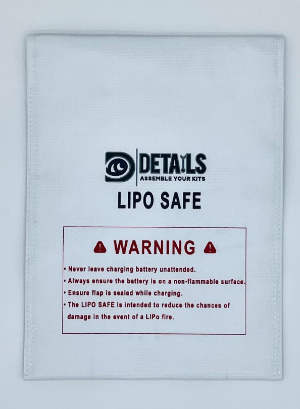 HDT00001 – Hobby Details LiPo Battery Safe Bag (White) (23 x 30 cm) - Univers RcLoisirs