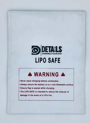 HDT00001 – Hobby Details LiPo Battery Safe Bag (White) (23 x 30 cm) - Univers RcLoisirs