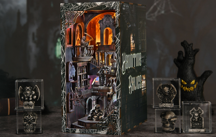 Haunting Relics – Book Nook 3D en bois – LED – Haute gamme – Univers RcLoisirs