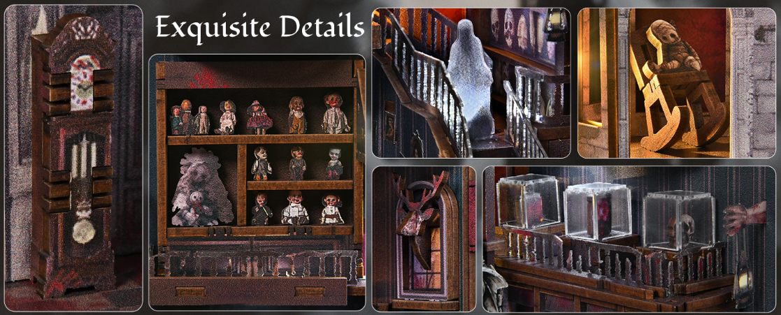 Haunting Relics – Book Nook 3D en bois – LED – Haute gamme – Univers RcLoisirs