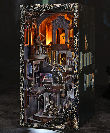 Haunting Relics – Book Nook 3D en bois – LED – Haute gamme – Univers RcLoisirs
