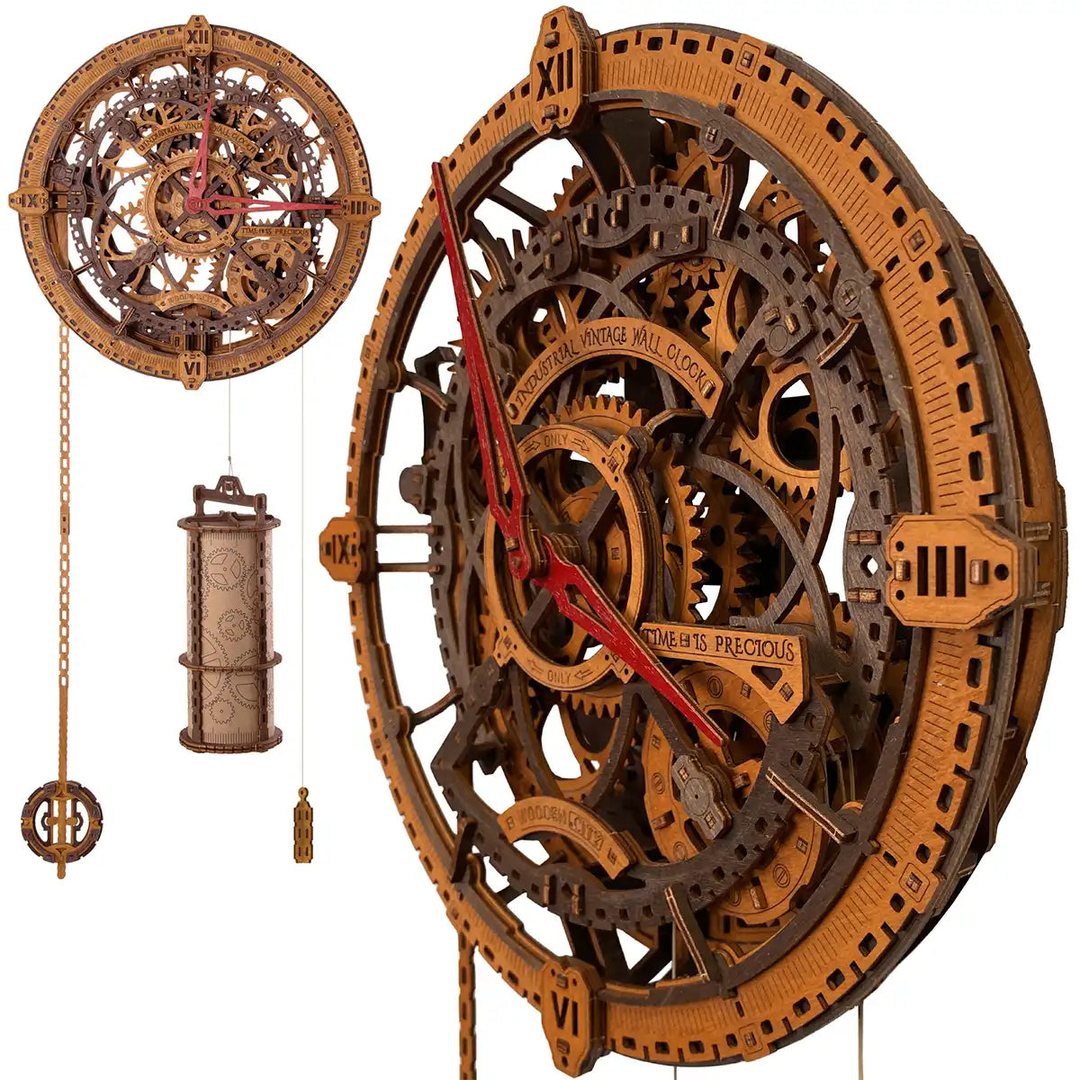 Horloge murale mécanique WF359 Puzzle 3D en bois à assembler - Univers RcLoisirs