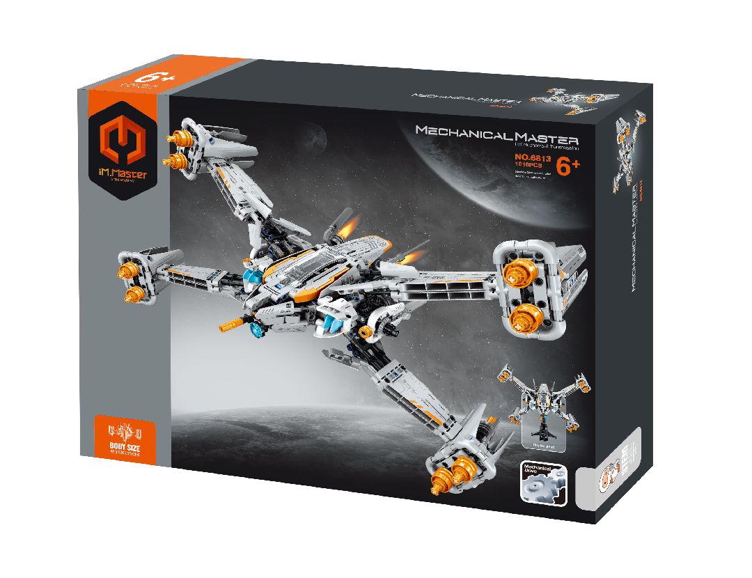 Assemblez le navire de guerre X Warship avec le kit IM.Master IMM6813 de 1018 pièces. Forteresse mobile et socle d’exposition inclus. Univers RcLoisirs, votre boutique créative.