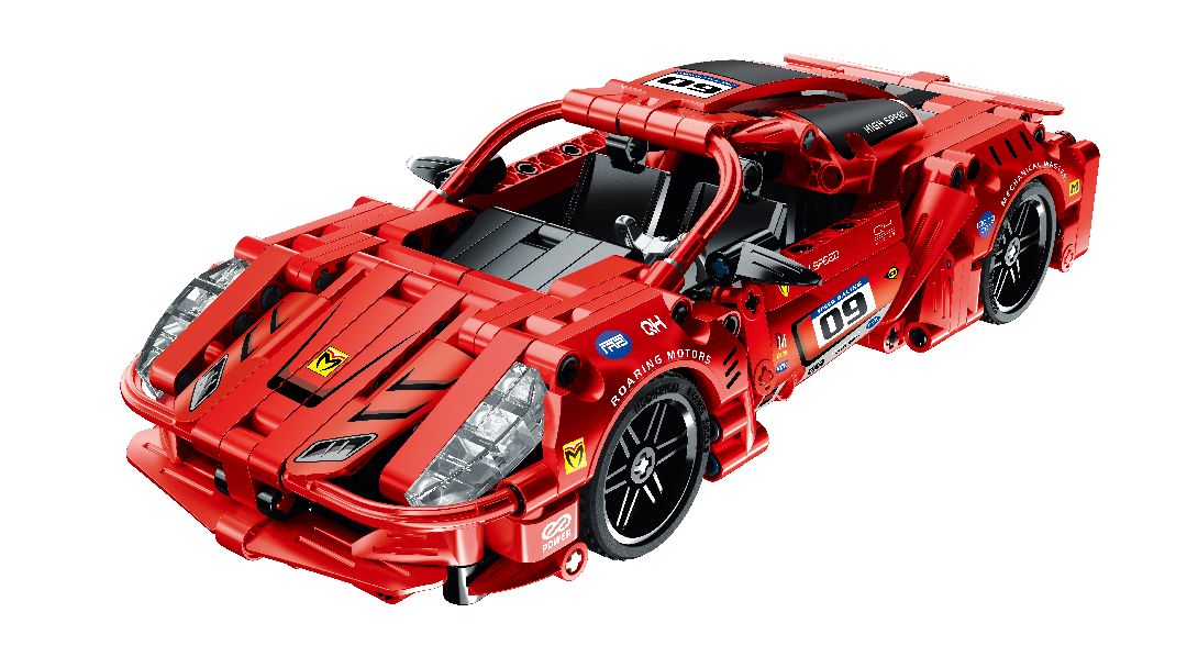 IMM5809 –  Super Car Rouge - Blocs construction - Univers RcLoisirs