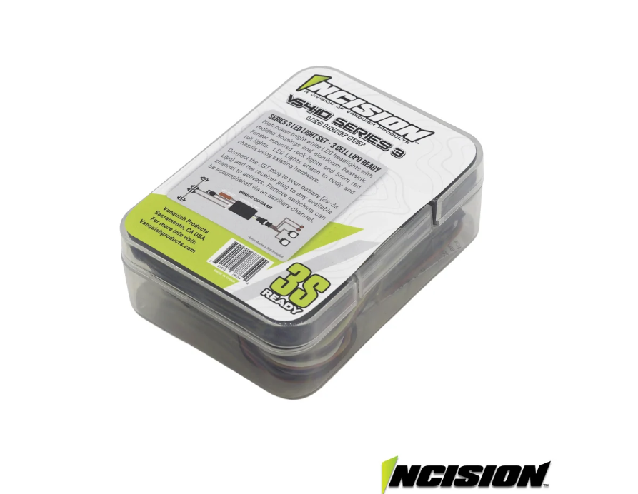 IRC00452 ensemble d'eclairage DEL Incision Series 3 pour Vanquish VS4-10 Phoenix et Origin avec phares, feux arriere, rock lights et controleur DEL.