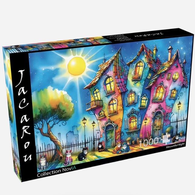 JP-MENI1000 - Jacarou - Meowtiful Night - Casse-tête - 1000 pièces - Univers RcLoisirs