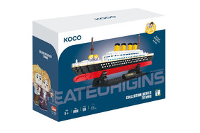 onstruisez le Titanic KOCO 04016 avec 1510 pièces. Réplique détaillée aux couleurs classiques avec figurines de scène, à la fois décorative et collectible. Univers RcLoisirs.