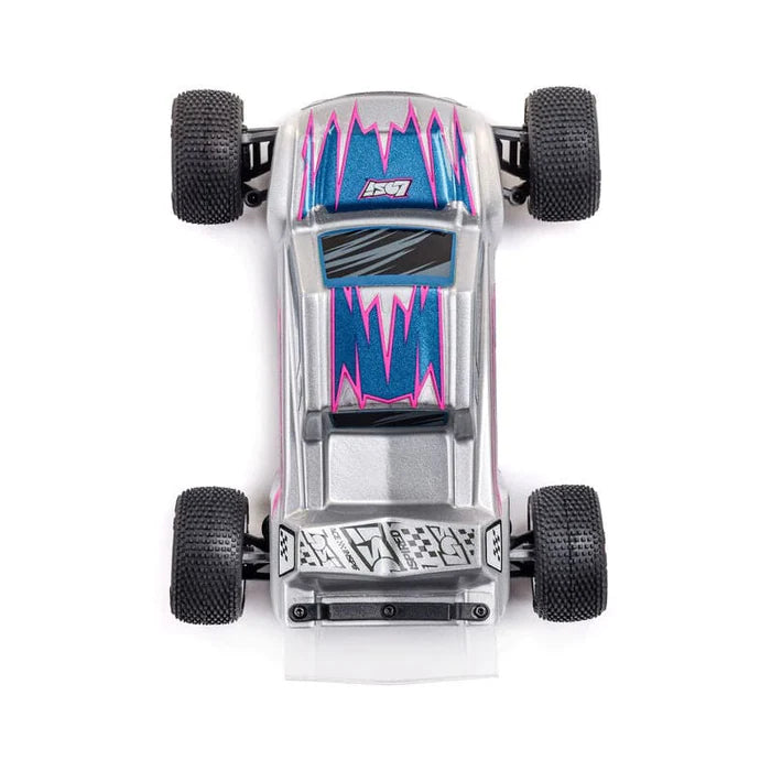 Univers RcLoisirs – Losi Micro-T 2S Stadium Truck 1/28 LOS-1392T1, voiture RC compacte RTR avec batterie incluse, camion radiocommandé 2WD LiPo USB-C, mini Stadium Truck tout-terrain unisexe pour trail, nature, modélisme RC intérieur extérieur, hobby modélisme, club RC et rassemblement de passionnés