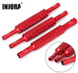Ensemble 3 clés douille hexagonales double tête aluminium Injora, 4-8mm, pour TRX-4M, SCX24 et roues beadlock RC. Léger, précis. Univers RcLoisirs.