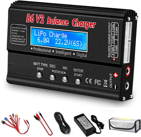 LiPo Battery Charger RC Balance Fast Charger 80W 6A – Univers RcLoisirs