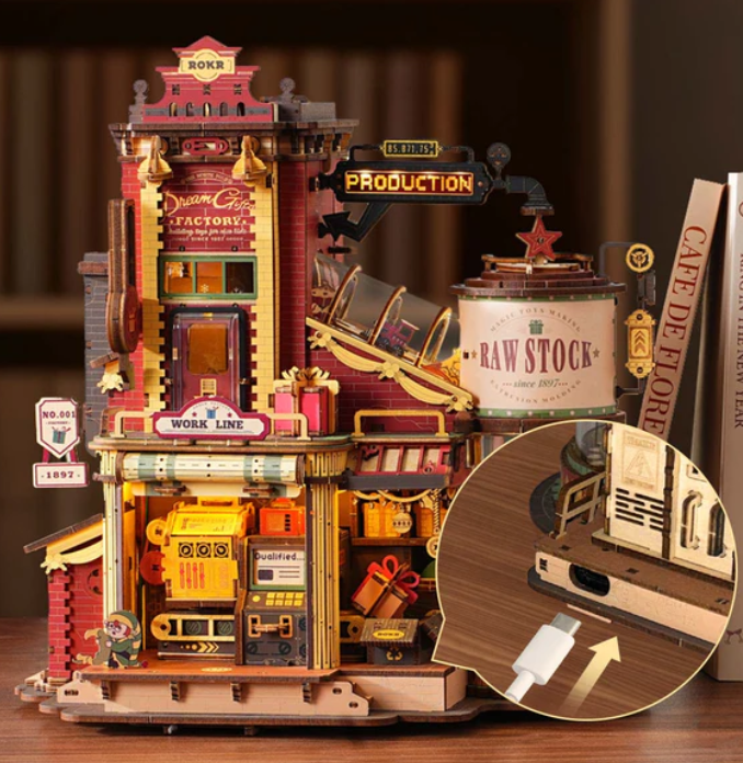 Manufacture de Noël - Boîte à musique – ROKR EAB01 – Modèle en bois 3D – Univers RcLoisirs