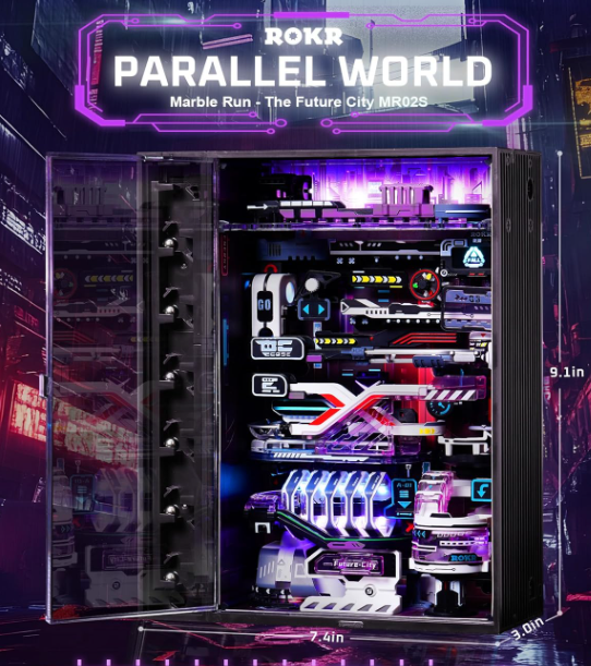 Marble Run - Future City – Course de bille mécanique - ROKR MR02S – Puzzle 3D – Univers RcLoisirs