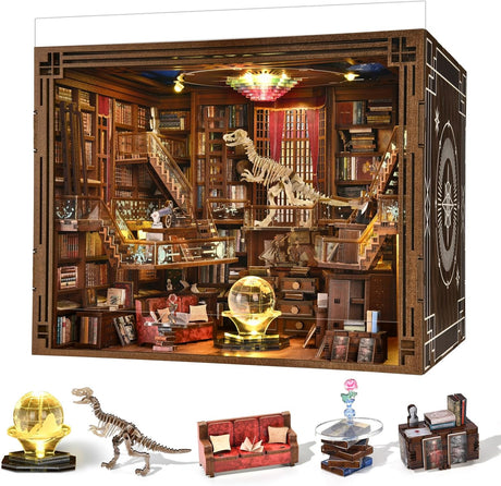 Musée de la Nature – Book Nook miniature 3D bois avec LED – Univers RcLoisirs