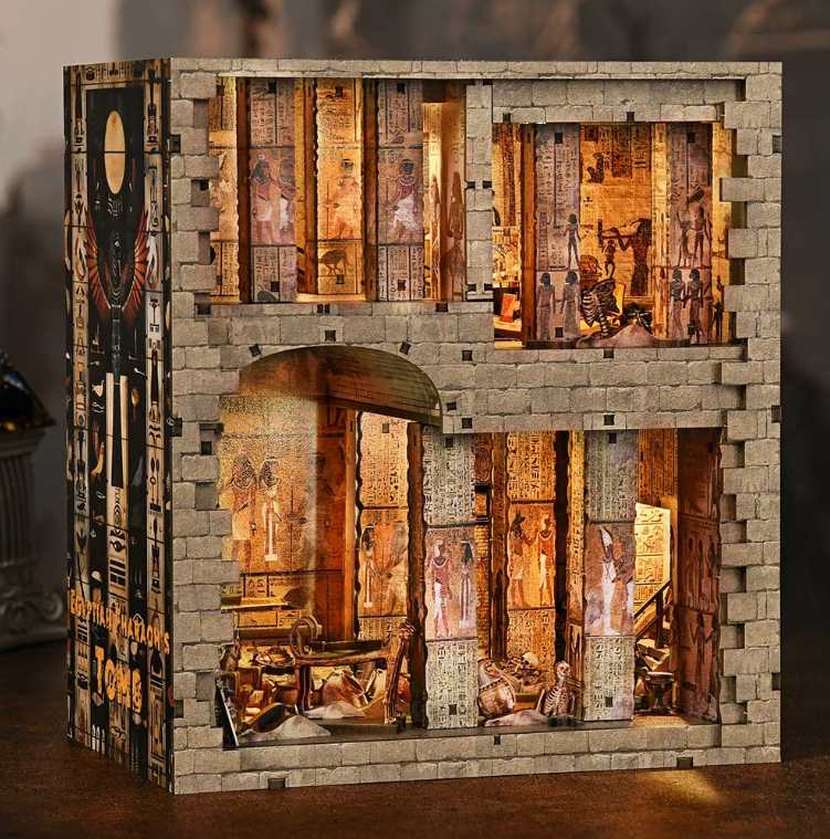 Mystère du tombeau du pharaon – Book Nook – 3D en bois avec LED - Haute gamme - Univers RcLoisirs